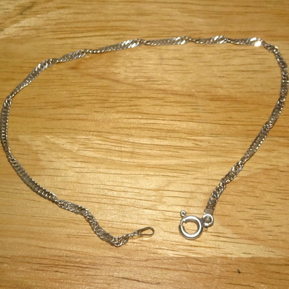 SU 925 Silver Italy Twist Rope Bracelet~Anklet
